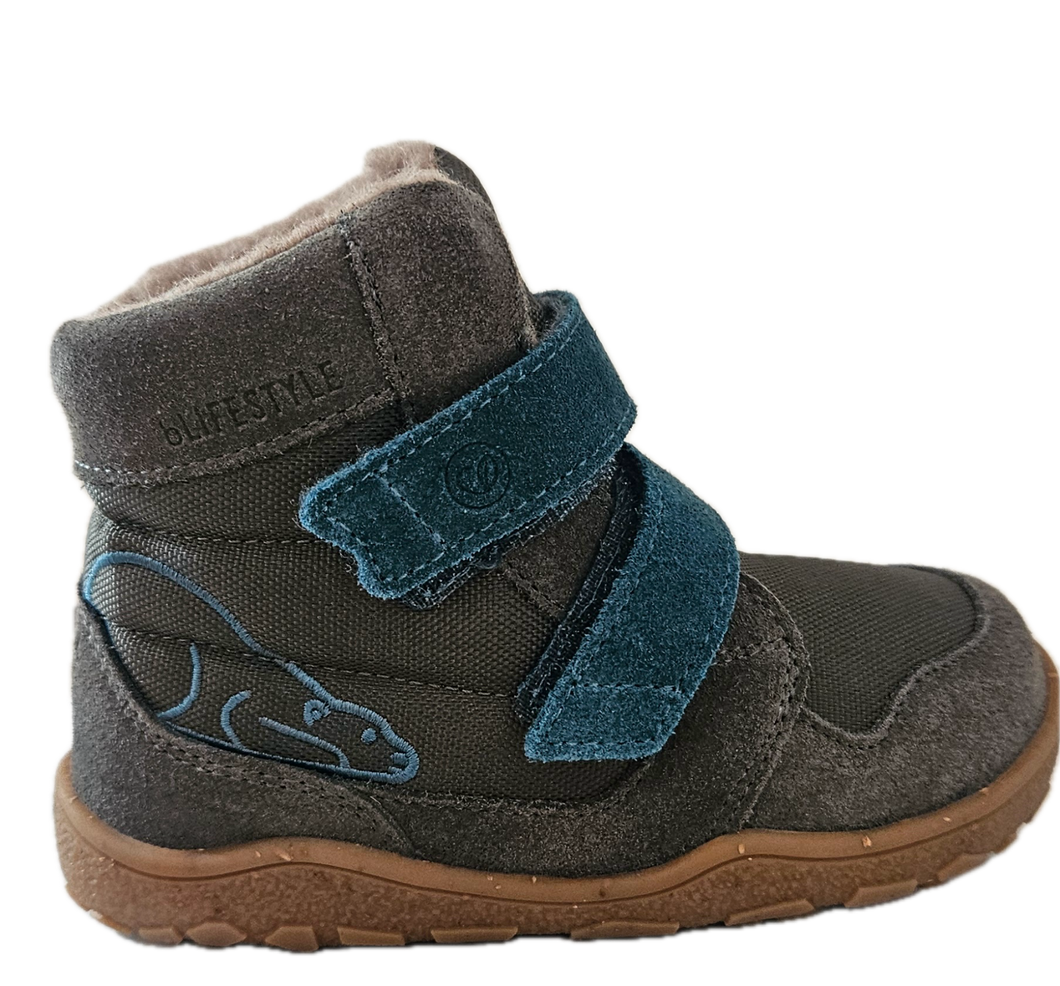bLIFESTYLE Barfuß-Winterstiefel eisbärSTYLE TEX anthrazit