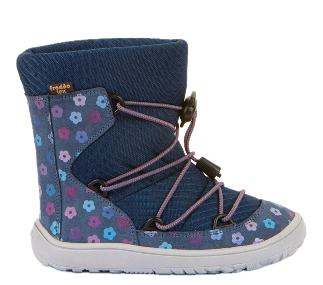 Froddo Stiefel - BAREFOOT TEX TRACK WOOL Blau - Blumen