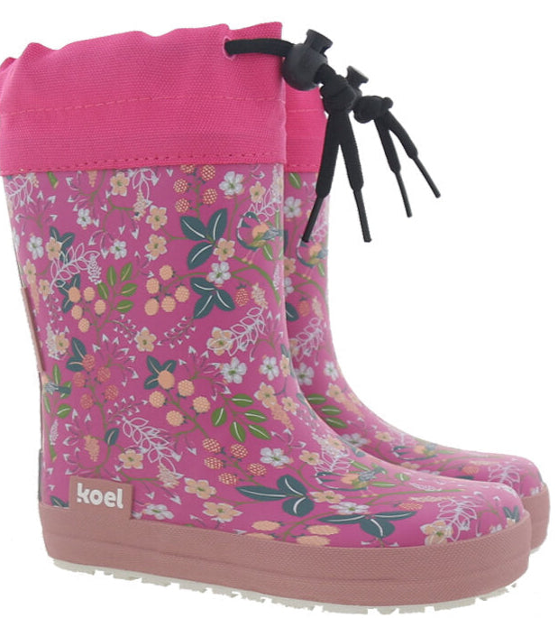 Koel4Kids Wellie Gefütterte Gummistiefel  Flowers Fuchsia